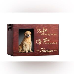 Pet Memorial Urn with Photo Frame - Brown